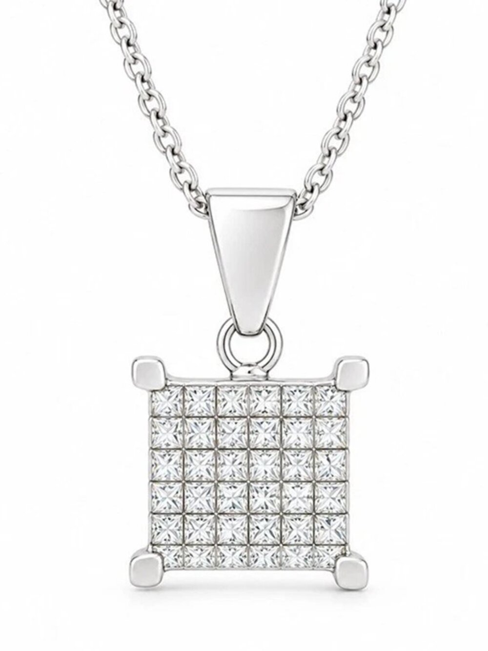 Genuine 0.76 Cts Diamonds Pendant 14k White Gold